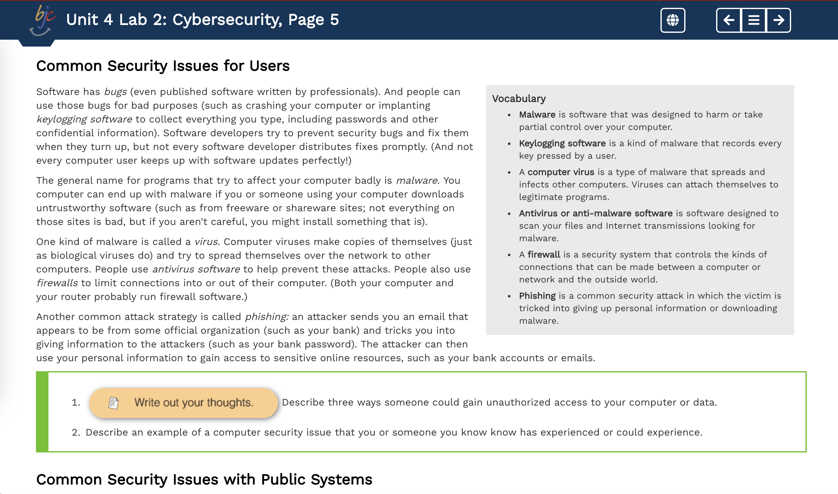 Cybersecurity, Unit 4